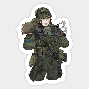 polish soldier girl. Sticker